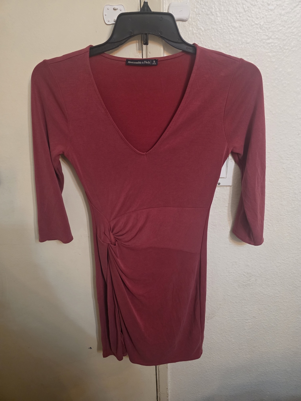 Abercrombie & Fitch Deep Berry V-Neck Dress